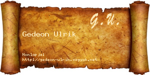 Gedeon Ulrik névjegykártya